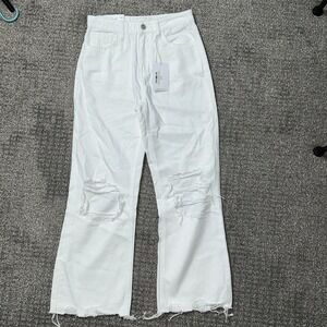 *NWT* Vervet White Cropped Flare  Jeans - Women's 24- Distressed Raw Hem